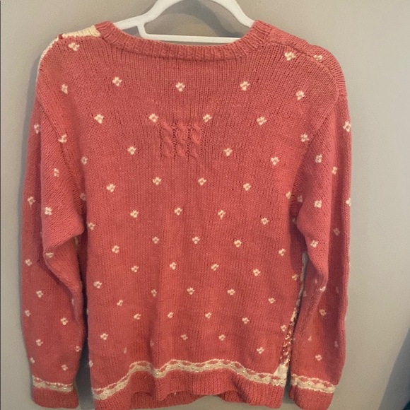 Marisa Christina Pink and Silver Cardigan Sweater with Winter Motifs - Picture 5 of 5